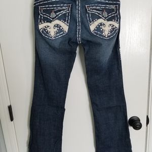 Laguna Beach thick stitch Rhine stone jeans